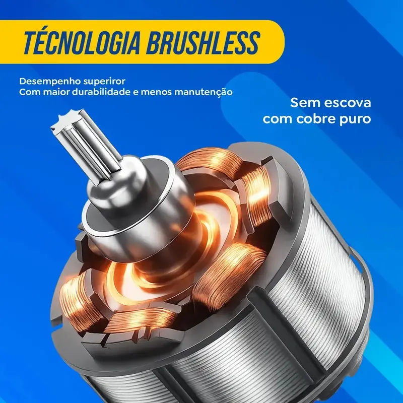 Kit Multiferramentas 4 Em 1 | 48V Sem Fio Com 2 Baterias Furadeira Parafusadeira, Martelete, Esmerilhadeira, Chave De Impacto Com Maleta Alta Potência Uso Profissional E Doméstico imagem 3